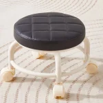 Pulley, Low Stool, Universal Wheel, Small Stool, Seat with Wheels, CHILDREN'S Multi-functional Shoe Changing Stool, round Stool 3