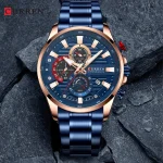 Gurren 8415 Men's Minimalist Six-hand Quartz Watch, Water-resistant Calendar Business Wristwatch