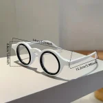 High Quality Round Reading Glasses +1.0 +1.5 +2.0 +2.5 +3.0 +3.5 +4.0 Anti Blue Light Transparent Eyeglass Lenses Solid Color 2