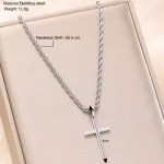 2PCS Necklace Men's and women's new cross pendant necklace, minimalist gold jewelry, men's and women's necklace 6