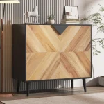 Storage Cabinet with Shelf & Doors, Modern Freestanding Console Accent Sideboard Buffet for Dining Room, Living Room, Entryway