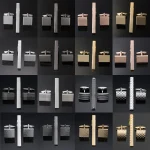Classic men's French shirt cufflinks tie clips sets Laser metal drawing cuffs button clips business suit accessories wholesale