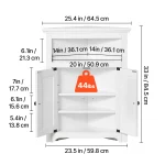 SucceBuy 32"/64"/68" Corner Storage Cabinet w/ Shelves Freestanding Corner Cabinet for Living Room Kitchen Laundry Room Bathroom 6