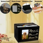 Solid Wood Pet Urn for Ashes, Memorial Keepsake Box with Photo Frame for Dogs & Cats, Rainbow Bridge Cremation Gift 4