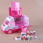 1:12 Dollhouse Ice Cream Truck Baby Bed Simulation Miniature Scene Display Dessert Car Bunk Bed Bathroom Kitchen Toy For Girl 5