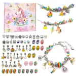 DIY Beaded Bracelet Set with Storage Box for Girls Gift Acrylic European Large Hole Beads Handmade Diy Jewelry Making Kit 4