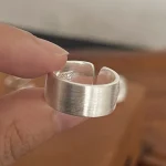 925 Sterling Silver Rings for Women Couple Minimalist Handmade Simple Wide Moon Ring Set Party Jewelry Gift Prevent Allergy 4