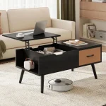 Lift Top Coffee Table for Living Room, Wooden Small Center Tables with Large Storage