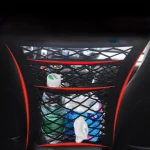 Car seat middle storage net pocket, car screen, elastic children's isolation net, storage net, seat back storage bag 5