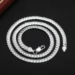 18K Gold/Silver Color 6mm Full Sideways Necklace 8/18/20/24 Inch Chain For Woman Men Fashion Wedding Engagement Jewelry 6