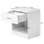 White Double-Layer Nightstand, Simple Storage Cabinet for Bedroom & Living Room, Large Capacity & Practical 6