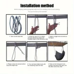 Outdoor Thickened Canvas Hammock/hammock accessories，Camping Outdoor Swing Net Hed Anti Rollover Striped Hanging Chair Hammock 5