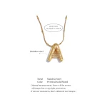Yhpup Waterproof 26 English Letter Initial Name Pendant Necklace Stainless Steel 18K PVD Plated A to Z Charm Jewelry Wholesale 6