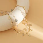 2Pcs/Set Butterfly Pendant Waist Chain for Women Simple Natural Stone Belly Chain Bikini Body Chain Summer Beach Vacation Bijou 3