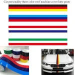 Car Sticker Color Stripe Rally Side Hood Racing Vinyl Decal Sticker Film Decor Car Accessories Three color national flag sticker 3