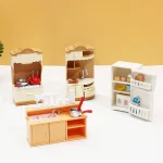 Dollhouse Furniture Kitchen Play Set Miniature Refrigerator 1:12 Mini Food Living Room Sofa Set Pretend Play  Accessores Toy 3