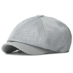 Summer Mesh Newsboy caps Breathable Casual Outdoor Retro Beret Hats Octagonal hat Fashion Solid Flat Caps 5