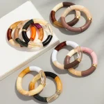 Bohomia Acrylic Design Style Chunky Bamboo Stackable Bracelet for Women Boho Elastic Colorful Tube Beads Braceletes 2024 Jewelry 4