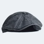 Washed Cotton Newsboy Cap Peaky Octagonal Hat Vintage Casual Cap Solid Berets Visor Gatsby Flat Ivy Hat 5