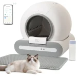 DOEL 65L Self-Cleaning Cat Litter Box App Control, ONLY Supports 2.4G WiFi w/Litter Mat&Trash Bags, Fit for Tofu & Mixed Litter