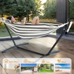 Gyroor Hammock with Adjustable Stand- Stylish Hammock Bed w/Storage Bag, 600lb Capacity 3