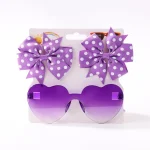 3Pcs/Pack Solid Dot Hair Bows Clip Girls Boutique Bowknot Hair Clips Kids Colorful Heart Sun Glasses Children Hair Accessories 3