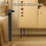 4pcs Folding Table Legs Adjustable 90° Angle Metal Replacement Legs for Sofa Desks and Dressing Tables Includes Mounting Screws 2