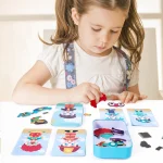 Magnetic 3D Puzzle Children Dress Up Change Facial Expression Game Iron Box Jigsaw Early Education Imagination Toys Girls Gifts 4
