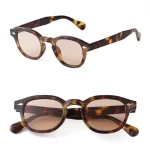 Vintage Fashion Shell Round Sunglasses Women Men 2024 Brand Design Retro Rivet Yellow Blue Lens Square Sun Glasses Female UV400 6