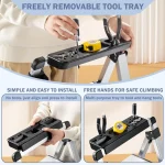 4-Step Folding Ladder with Retractable Handgrip, Anti-Slip Wide Pedals, Aluminum Safety Stool for Household Use, 330lbs Capacity 2