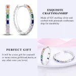 925 Sterling Silver Hoops Earrings Hypoallergenic Hoops Earrings With Zirconia Fashion High Quality Jewelry for Women Girls 4