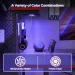 NOST&HOST 51.3" Gaming Desk for PC/Computer with LED, 4 Tiers, Storage, Hooks & Adjustable Shelf (Black Carbon Fiber) 3