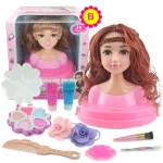 Dolls Styling Head Makeup Comb Hair Toy Doll Set Pretend Play Princess Dressing Play Toys for Little Girls Makeup Learning 6