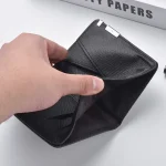 Black Faux Leather Slim Business-Style Wallet with Multiple Card Slots Credit Card & Driver's License Holder Geometric Design 4