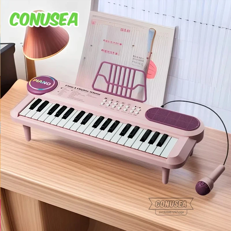 Kids Electric Piano 37 Baby Keyboard with Microphone Singing Songs Development Educational Toy Musical Instrument Games Children Kids Electric Piano 37 Baby Keyboard with Microphone Singing Songs Development Educational Toy Musical Instrument Games Children