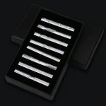 8pcs Tie Clips Metal Diamond With Box For Men Wedding Mens Necktie Clips Set Chrome Stainless Steel Jewelry Gentleman Ties Pin 6