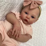 NPK 18inch Reborn Baby Doll Meadow Soft Body 100% handmade 3D Skin with Visbile Veins Collectible Art Doll Christmas Gift 3