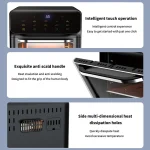 10L Large Capacity Electric Air Fryers Oil-free Automatic Household Kitchen 360°Baking Convection Oven Deep Fryer without Oil 4