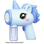 Unicorn electric bubble gun, toy bubble machine, automatic soap blower with lights, summer outdoor party games, children's gifts 6