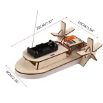 Exquisite Model Boat Vehicle Remote Control Boat for Kids Birthday Gifts Novelty Science Training DIY Wooden Vehicle Self-Made 6