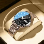 POEDAGAR Luxury Brand Man Watch Waterproof Luminous Date Week Men's Quartz Wristwatch Stainless Steel Fashion Sports Men Watches 2