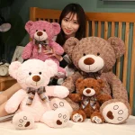25/35CM Kawaii Teddy Bear Plush Pillow Toys Lovely Bow-Knot Bears Toys Stuffed Soft Animal Dolls Xmas Valentine Gift 2