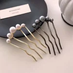 Korean U Shaped Pearl Hairpins Hair Clips for Women Elegant Style Metal Forks Vintage Pearl Hairpins Hair Styling Tools Gifts 5