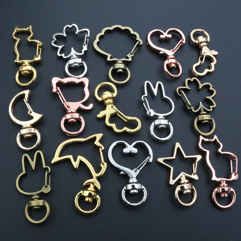10pcs Cat Heart Snap Hook Trigger Clips Buckles For Keychain Lobster Clasp Hooks Key Ring Jewelry Supplies 10pcs Cat Heart Snap Hook Trigger Clips Buckles For Keychain Lobster Clasp Hooks Key Ring Jewelry Supplies
