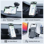 Multi-Scene Phone Mount with One-Click Lock Retractable Arm Strong Suction 360° Rotation for Car & Office 4
