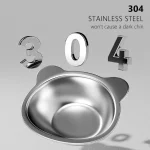 ‌304 Stainless Steel Raised Cat Bowl with 15° Elevated Design Tilted Neck Guard Healthy Feeding Shatterproof for Cats Puppies 4
