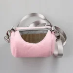 1Pc Small Pet Backpack Hamster Carrier Bag Portable Cylinder Satchel Flying Squirrel Travel Breathable Mesh Pouch Pet Supplies 4