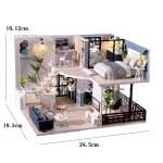 Doll House Kit 3D Wooden Mini DollHouse Assembly Building with Furniture Kit Toys Children's Birthday Gift 3D Puzzle Handmade 6