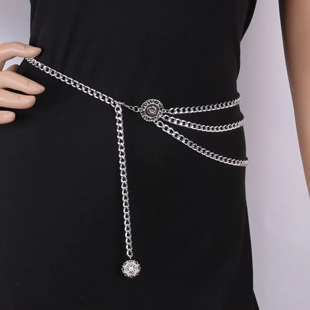Antique Jewelry Ethnic Style Body Chain Adjustable Retro Metal Chain Belt Body Accessory Sunflower Round Waist Chain Women Antique Jewelry Ethnic Style Body Chain Adjustable Retro Metal Chain Belt Body Accessory Sunflower Round Waist Chain Women