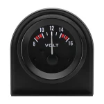 Vehicle Meter 12V Automobile Car Gauge 2inch 52mm Voltmeter with Black Shell White LED Voltage 8-16V VOLTS for Gasoline Car 2